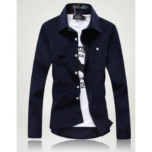 M-XXXL,10 Colors, 2019 New Fashion Hot Sale Men Candy Colors Stylish Slim Fit Dress Shirt Leisure Shirt Cotton corduroy fabric