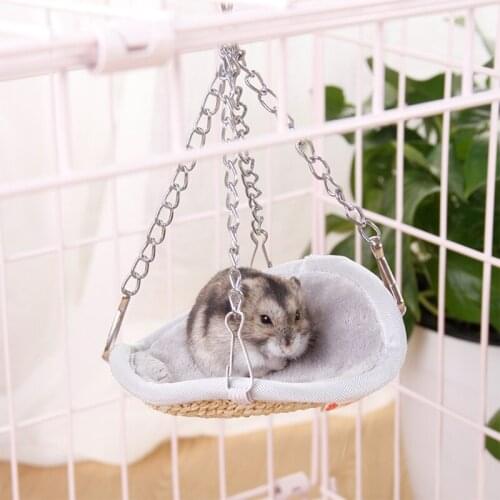 Small Pet Hammock Hamster Round Cage House Mini Hanging Bird Nest Bed for Rodent Hamsters Parrots