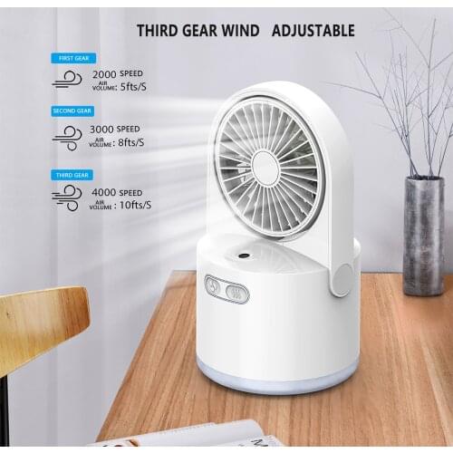 Air Cooler Fan Mini Desktop Air Conditioner With Night Light Mini Usb Water Cooling Fan Humidifier Purifier Summer Ventilador#g4