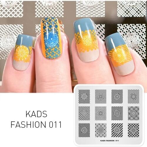 KADS Fashion 011 Grid Flower Flower Theme Template Stencil Beauty Tools Nail Art Decorations Stamp Nail Art Stamp Plate