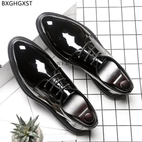 Suit Shoes for Men Oxford Patent Leather Shoes Men Formal Wedding Shoes for Men 2021 Black Man Zapatos De Hombre Chaussure Homme