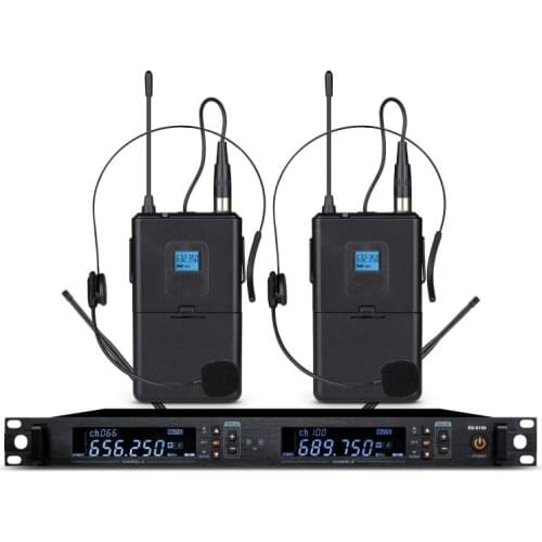 Real UHF Selectable Adjustable Microphone Wireless Professional System Lavalier Clip Headset Mic 5100A