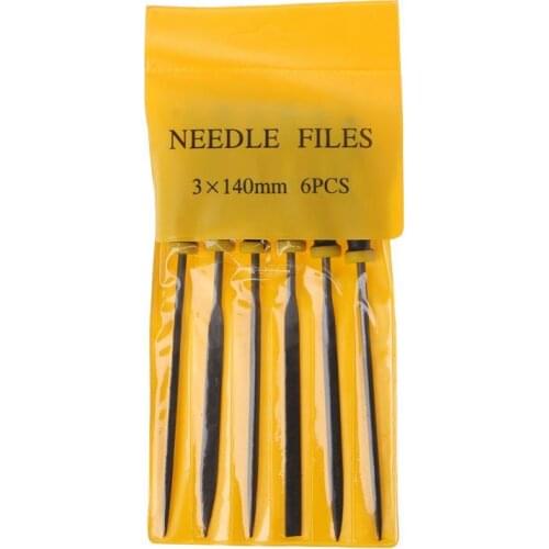 OOTDTY 6pcs 140x3mm Metal File Mini Assorted Rasp Diamond Needle File Set Repair Tool Jewelry Wood Grinding Hand Tools
