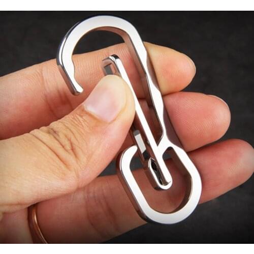 Stainless Steel Buckles Outdoor EDC Tool Keyring Climbing Buckle Key Chain Accessories