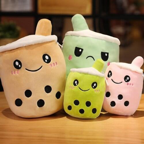 Real-life bubble tea plush toy stuffed food milk tea soft doll boba fruit tea cup pillow cushion kids toys birthday gift