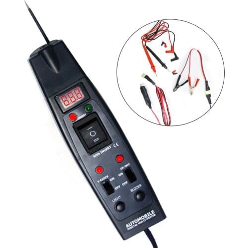 E04-006 Automotive Battery Tester Voltage Relays Electric Motors Power Windows LED Light Multitester with Warning Buzzer