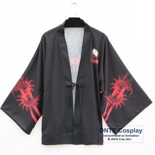 Tokyo Ghoul Bathrobes Chiffon Pajamas Cloaks Kaneki Ken Sharingan Cosplay Costumes Unisex Fancy Kimono Coat Clothes