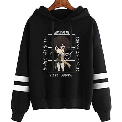 Hot Anime Bungo Stray Dogs Hoodie Kawaii Dazai Casual Mannen Doek Sportswear Tops