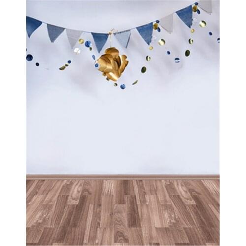 TR Photography Backdrops White Wall Gold Birthday Photo Props Brown Wood Floor Baby Shower Backdrops for Photo Studio fotografia