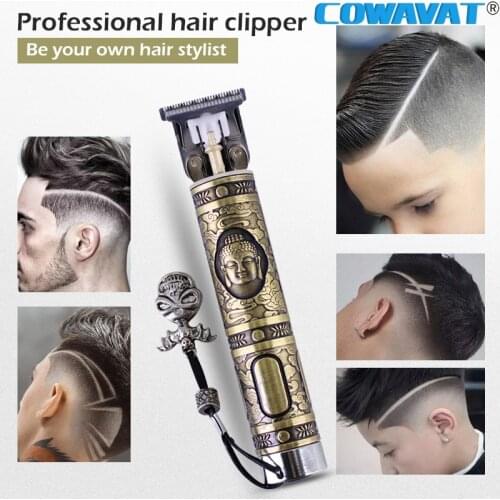 Hair Trimmer Close-cutting Hair Clipper USB Rechargeable Beard Trimmer Barber Shaver Hair Cutting Cordless T-blade Mens Haircut