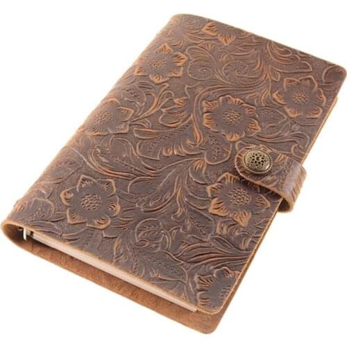 A6 Vintage Genuine Leather Traveler Notebook Cowhide Diary Bind loose-leaf notepad Spiral Binder Planner