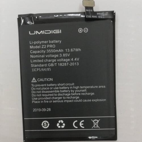 UMIDIGI Z2 Pro High Quality Original Large Capacity 3550MAh Back Up For UMI Z2 Smart Phone Battery