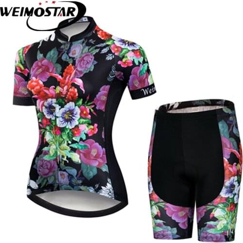 Weimostar Pro Womens Bicycle Riding Womens Team Short Sleeve Maillot Ciclismo Cycling Jersey Kits Summer Breathable Cycling