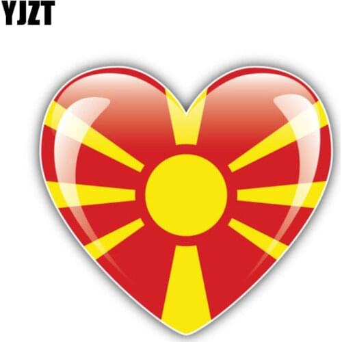YJZT 14.4CM*13.2CM Funny Macedonia Map Car Sticker Flag Accessories Decal 6-1328