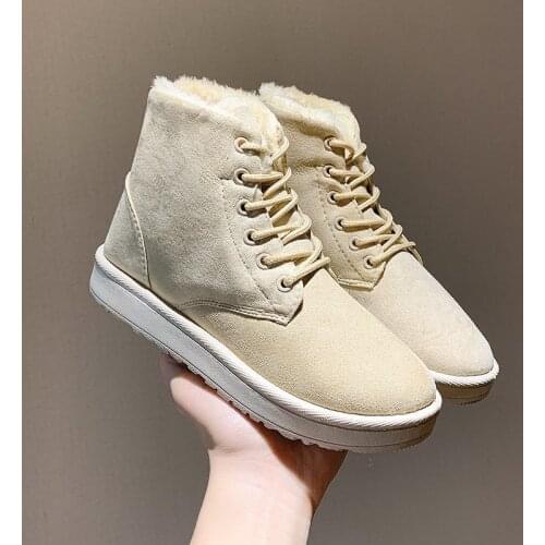 New Fashion Women Ankle Snow Boots Platform Comfortable Winter Casual Women Shoes Suede Lace Up Warmth Sneakers Botas Mujer