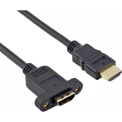 1pcs 30cm 50cm Gold Plated HDMI-compatible Extension Cable Male to Female With Screw Panel Mount V1.4 For 1080P PSP HDTV