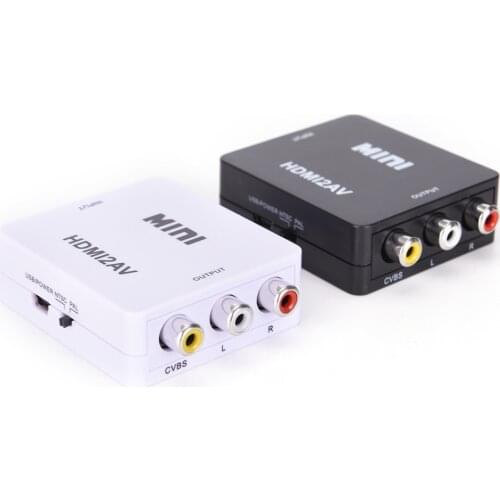1Pc New HDMI-compatible TO AV Scaler Adapter HD Video Converter Box To RCA AV/CVSB L/R Video 1080P Mini HDMI2AV Support NTSC PAL