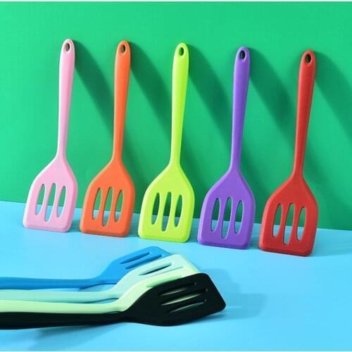 1Pc Silicone Slotted Turner Kitchen Cooking Tools Non-Stick Cooking Spatula Pancakes Frying Pan Shovel Silicone Cooking Utensils
