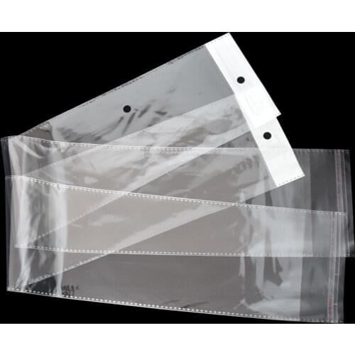 12.5*62cm Transparent Self Adhesive Hairpiece Hair Extension Package Plastic Bag Clear OPP Poly Bag Grocery Packing Bags 100pcs