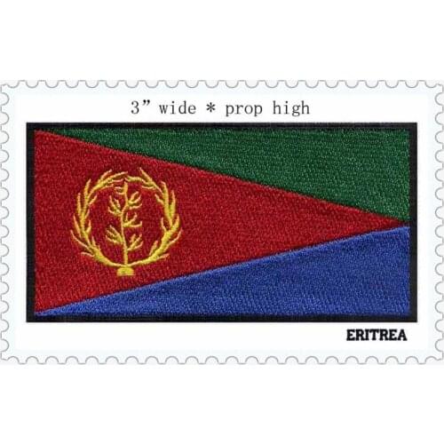 3" wide high quality embroidered military patches flag custom flags made flag patch of ERITREA