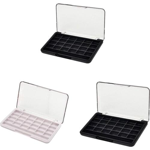3Pcs 24 Grids Empty Makeup Lipstick Lip Balm Eye Shadow Blusher Palette Case