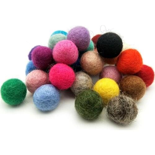 50pcs/lot 1.2cm/1.5cm/2cm/3cm Wool Felt Balls Round Wool Felt Balls Pom Poms Mixed color wholesale 26 Colors