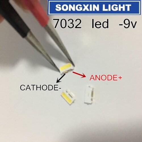 50PCS/Lot 7032 SMD LUMENS Side LED Beads Cold White 1W 350mA 9V For TV/LCD Backlight FOR SAMSUNG