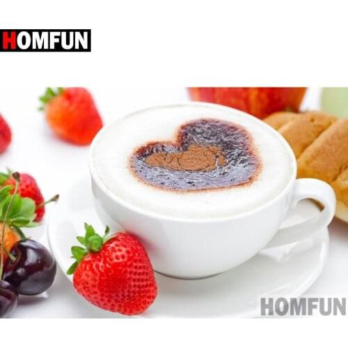 HOMFUN Full Square/Round Drill 5D DIY Diamond Painting "Coffee landscape" Embroidery Cross Stitch 3D Home Decor A10641
