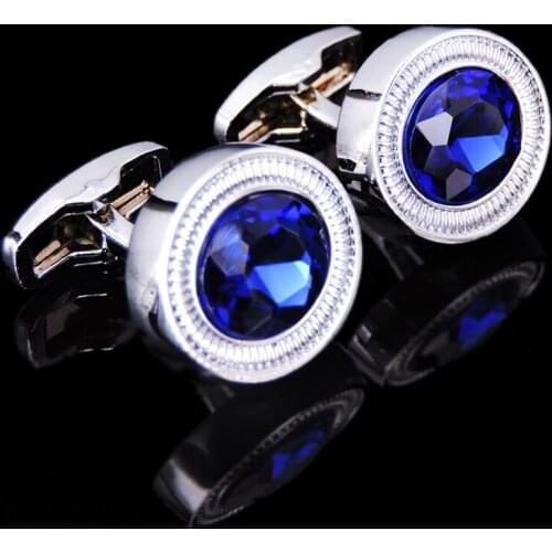 Free shipping, high-end luxury mens shirt Cufflinks brand new Austrian Blue Crystal Cufflinks French shirt wedding Cufflinks