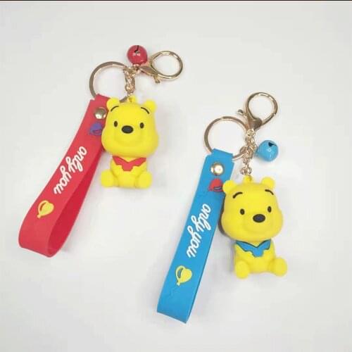 Anime Disney Creative Cartoon Winnie The Pooh Keychain Doll Cute Couple Key Chain Bag Pendant Gift Wholesale Keyring
