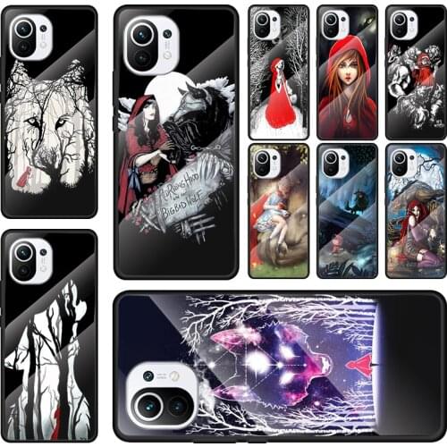 Tempered Glass Cover fairy tale girl wolf For Xiaomi Mi 9T CC9 CC9E Note 10 10T 11 11i Pro Lite Ultra Phone Case Shell