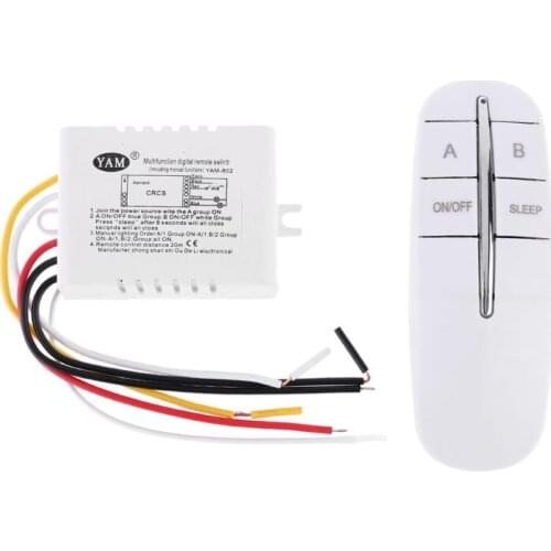 Two Way 220V Lamp Light Wall Remote Switch Wireless Remote Control Switch Receiver Transmitter wholesale