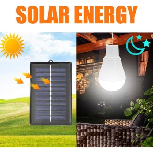 ALLOET 5V 15W 300LM Energy Saving Outdoor Solar Lamp USB Rechargeable Led Bulb Portable Solar Power Panel Outdoor Lighting New