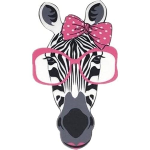 Fashion Cartoon Patch Clothes 23CM Glasses Zebra Stickers Thermal Transfer Printing T shirt Women iron on patches for clothing