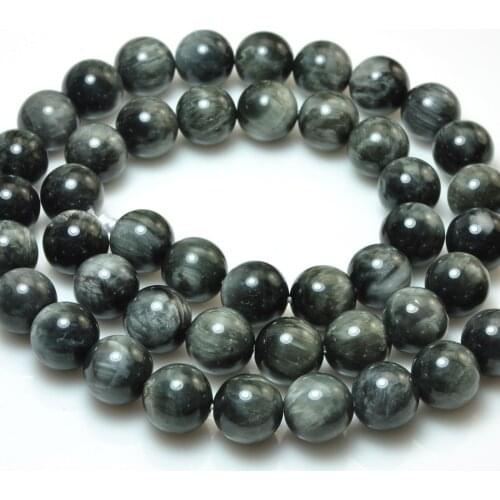 ICNWAY Natural 6mm 8mm 10mm 12mm Hawk-eye Gemstone Round Loose Beads DIY Bracelet Necklace Earrings Making Jewelry 15inch
