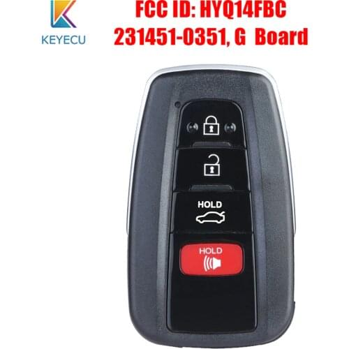 Keyecu for Toyota Camry 2018 2019 2020 Keyless Smart Remote Key Fob HYQ14FBC 89904-06220, 89904-06240 231451-0351 G Board 315MHz