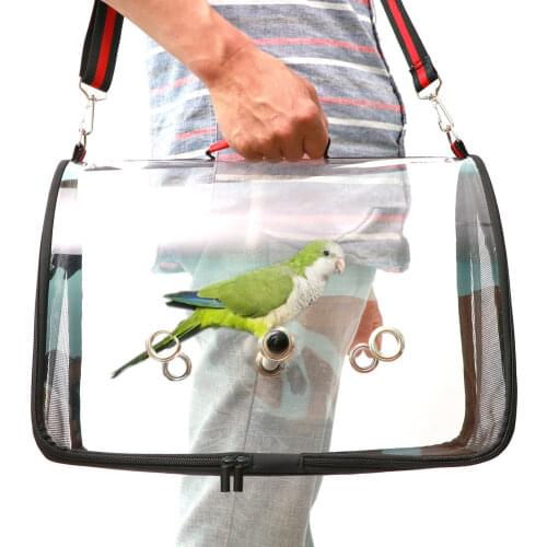 Lightweight Bird Carrier Cage Transparent Clear PVC Breathable Parrots Travel Bag Bird Travel Bag Pet Backpack Birdcage