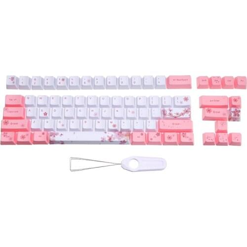 72/122 Keys Mechanical Keyboard Gaming Key cap Dye Subbed PBT OEM Profile Keycaps Keyboard Set For 87/96/104 Keys Sakura Key Cap