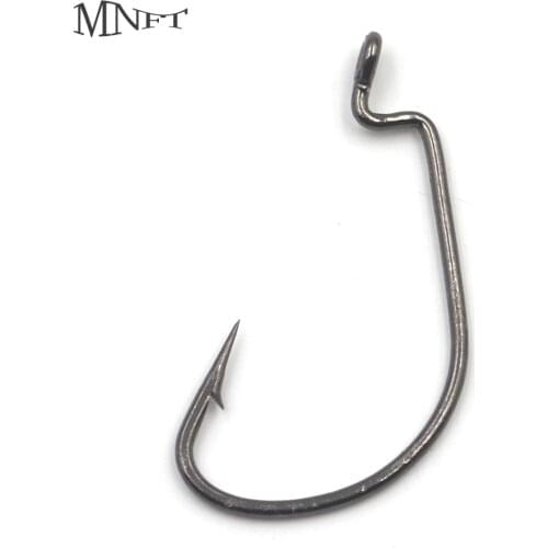 MNFT 30PCS Black High Carbon Nickel Plated Sharp Worm Hooks Texas Fishing Hooks Fishing Tackle