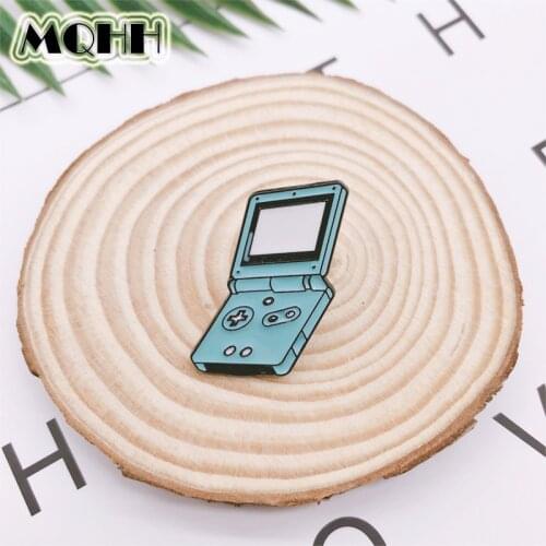Cartoon Retro Memories Toys Buttons Blue Game Machine Enamel Brooch Alloy Badge Denim Clothes Bags Pins Cute Sweet Jewelry Gifts
