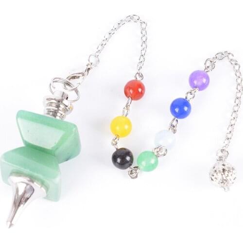 Natural Stone Swing Dowsing Pendulum Funnel Shaped Symmetry Splice Pyramid Healing Pendant Wicca Pendule for Women Men D679—D685