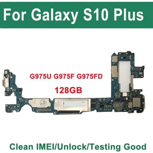 Original Unlocked For Samsung Galaxy S10 Plus Motherboard G975F G975FD G975U Unlock Logic Board