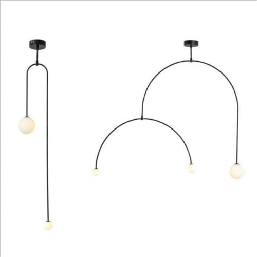 Post-modern Nordic Designer Balance Iron Led G4 Pendant Light for Dining Room Bar Living Room Vintage Retro Drop Lamp 2251