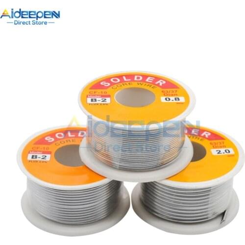 0.5/0.6/0.8/1/1.2/1.5/2mm Flux Solder Wire Melt Rosin Core Welding Line Solder Soldering Wire Roll For Circuit Board Welding