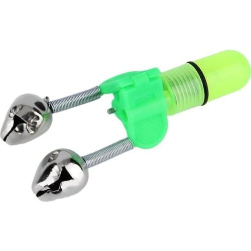Fishing Night Fishing Rod Tip Red Light Twin Bells Ring Fish Bite Bait Alarm for professional and occasional fishermen