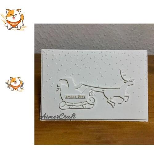 Santa Sleigh Deer Christmas Metal Cutting Dies Scrapbooking Stencil DIY Craft Embossing Die Cuts Card Making New Dies For 2019