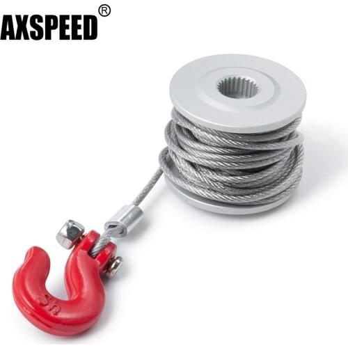 AXSPEED 25T Steering Gear Servo Winch Wheel Drum Wires Trailer Hook for Traxxas TRX4 Axial SCX10 90046 D90 Tamiya 1/10 RC Car