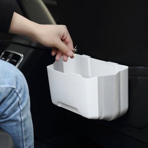 Folding Trash Can Car Organizer Storage Bin Seat Back Foldable Debris Bucket Auto Storage Box Home Car Dual-use Stowing Tidying