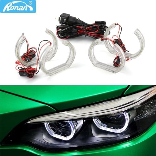 4PCS LED angel eyes for Sedan E90 Couple White DRL headlights 120mm 105mm for car DIY Retrofit