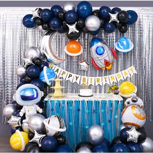 Birthday Party Supplies Solar System Hanging Decoration Foil Swirls Tassel Garlands Kids Planet Outer Space Party Decoration